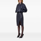 Women's Crocodile Leather Wrap Midi Skirt
