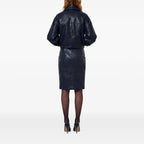 Women's Crocodile Leather Wrap Midi Skirt