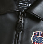 Women's Cropped Leather Bomber Jacket – Black