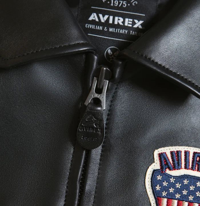 Women's Cropped Leather Bomber Jacket – Black