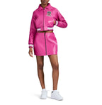 Women's Cropped Leather Bomber Jacket – Pink