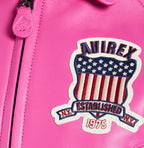 Women's Cropped Leather Bomber Jacket – Pink