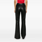 Women's Cutout Straight Leg Leather Pants