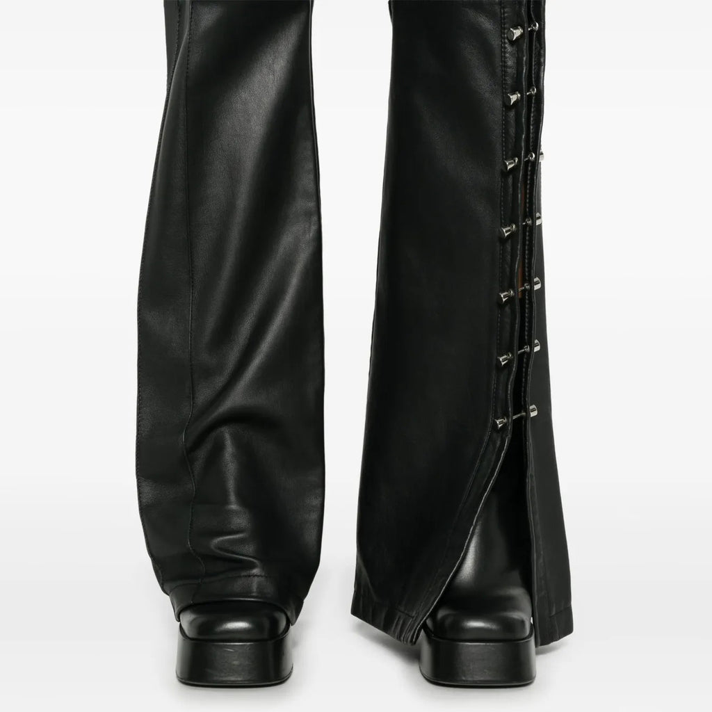 Women's Cutout Straight Leg Leather Pants
