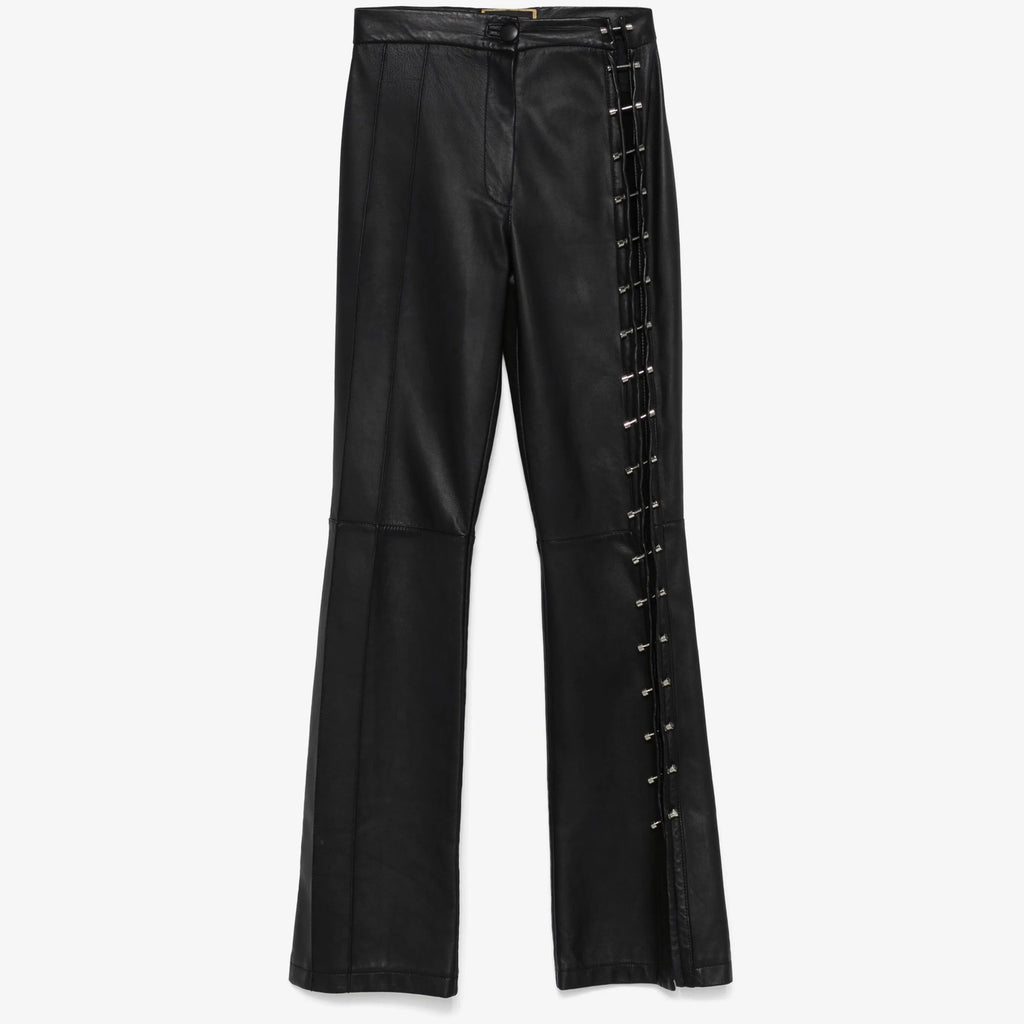 Women's Cutout Straight Leg Leather Pants