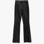 Women's Cutout Straight Leg Leather Pants