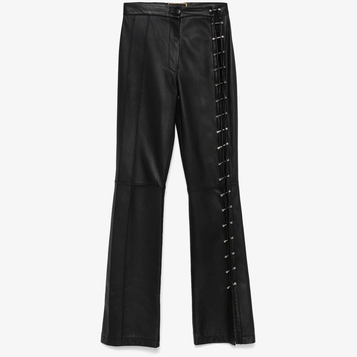 Women's Cutout Straight Leg Leather Pants