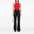 Women's Cutout Straight Leg Leather Pants