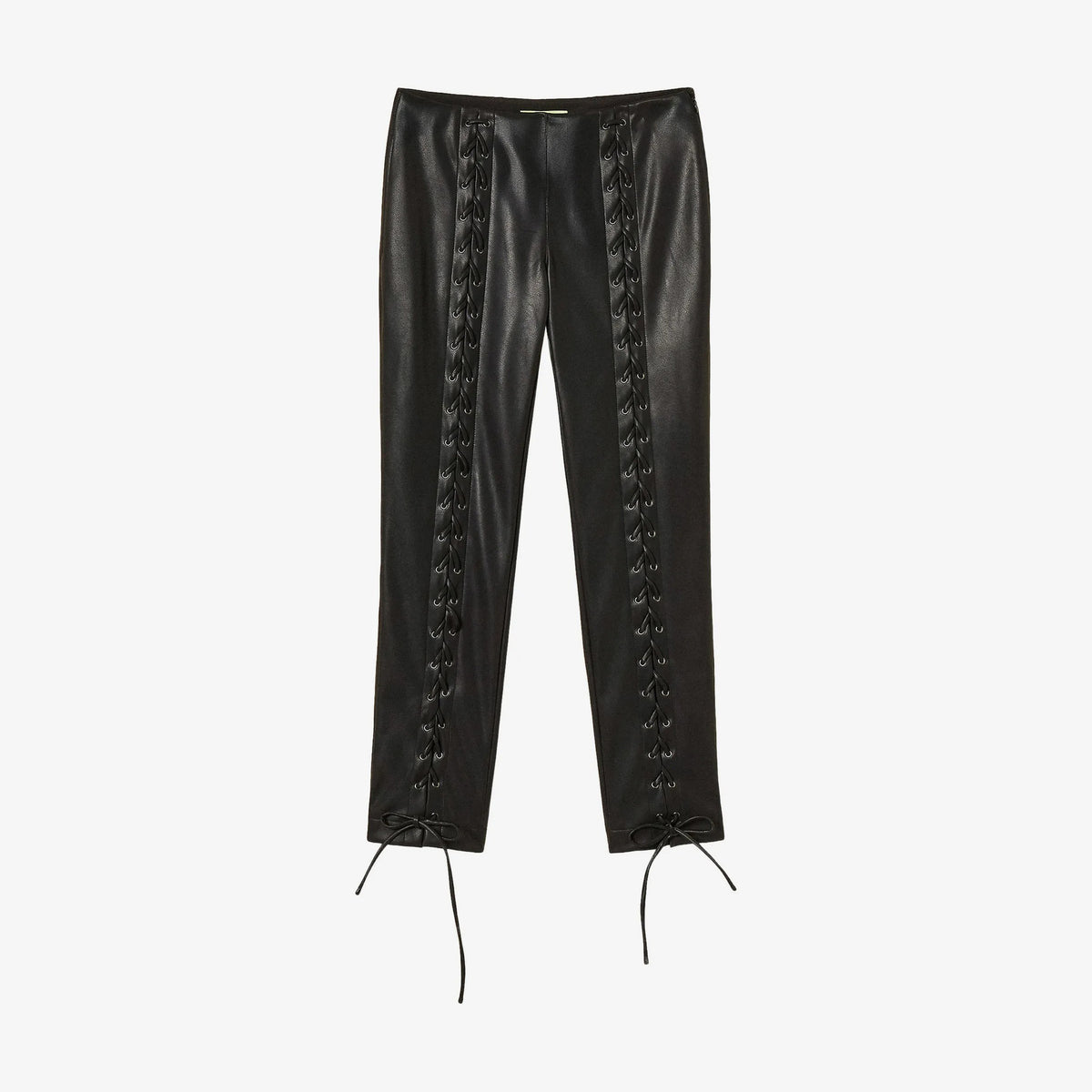 Women's Front Lace Up Skinny Leather Pants