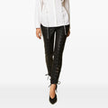 Women's Front Lace Up Skinny Leather Pants