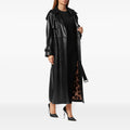 Women's Full-Length Belted Double-Breasted Leather Trench Coat