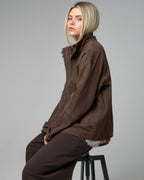 Women's Funnel Neck Suede Jacket