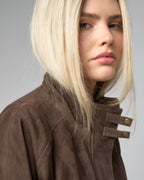Women's Funnel Neck Suede Jacket