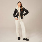 Women's Hooded Shearling Aviator Jacket