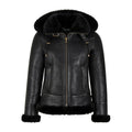 Women's Hooded Sheepskin Shearling Jacket