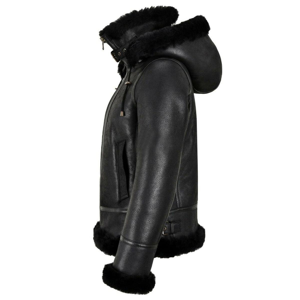 Women's Hooded Sheepskin Shearling Jacket