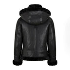 Women's Hooded Sheepskin Shearling Jacket