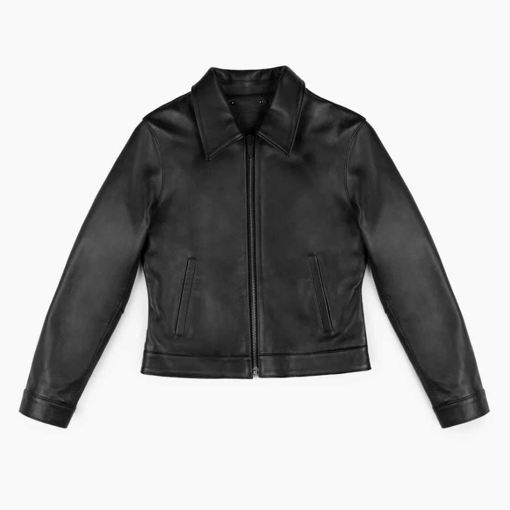 Women's Brown Lambskin Leather Slim-Fit Biker Jacket