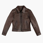 Women's Brown Lambskin Leather Slim-Fit Biker Jacket
