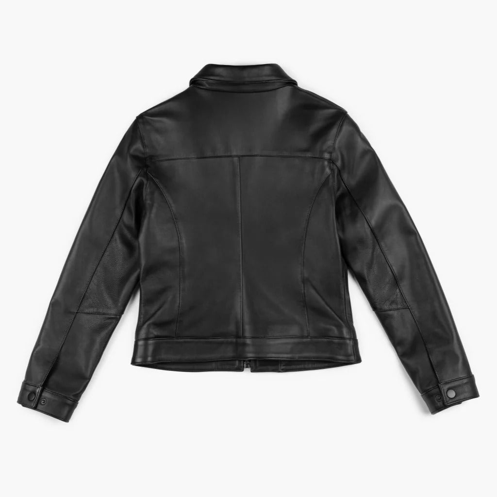 Women's Brown Lambskin Leather Slim-Fit Biker Jacket