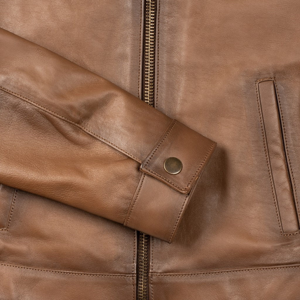 Women's Brown Lambskin Leather Slim-Fit Biker Jacket