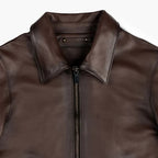 Women's Brown Lambskin Leather Slim-Fit Biker Jacket