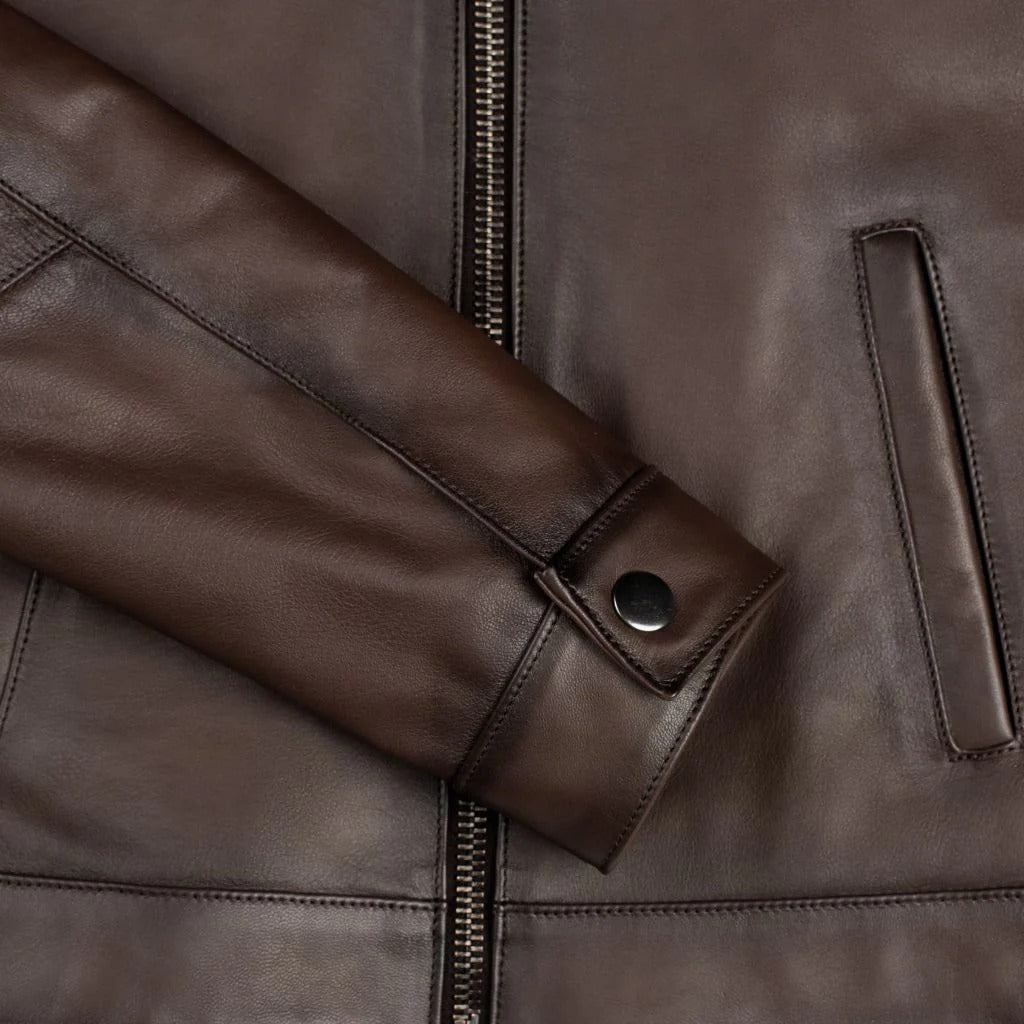 Women's Brown Lambskin Leather Slim-Fit Biker Jacket