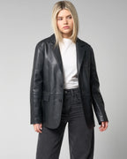 Women's Leather Blazer Jacket