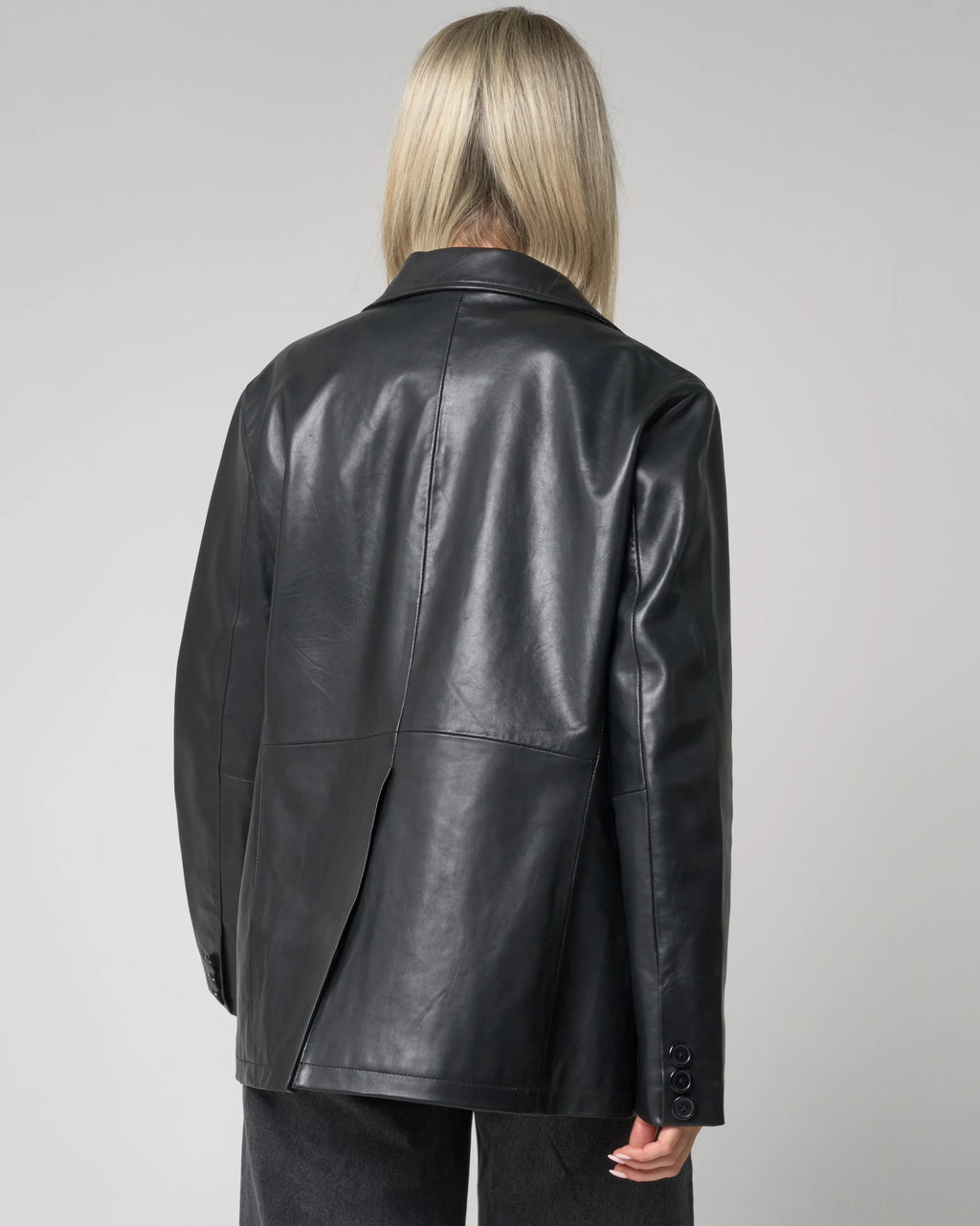 Women's Leather Blazer Jacket