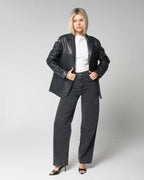 Women's Leather Blazer Jacket