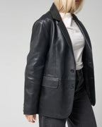 Women's Leather Blazer Jacket