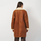 Women's Mid-Length Shearling-Lined Suede Coat
