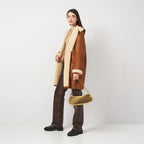 Women's Mid-Length Shearling-Lined Suede Coat