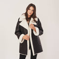 Women's Oversized Double-Breasted Shearling Coat