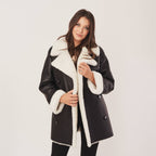 Women's Oversized Double-Breasted Shearling Coat