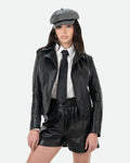 Women's Perfecto Lambskin Black Leather Biker Jacket