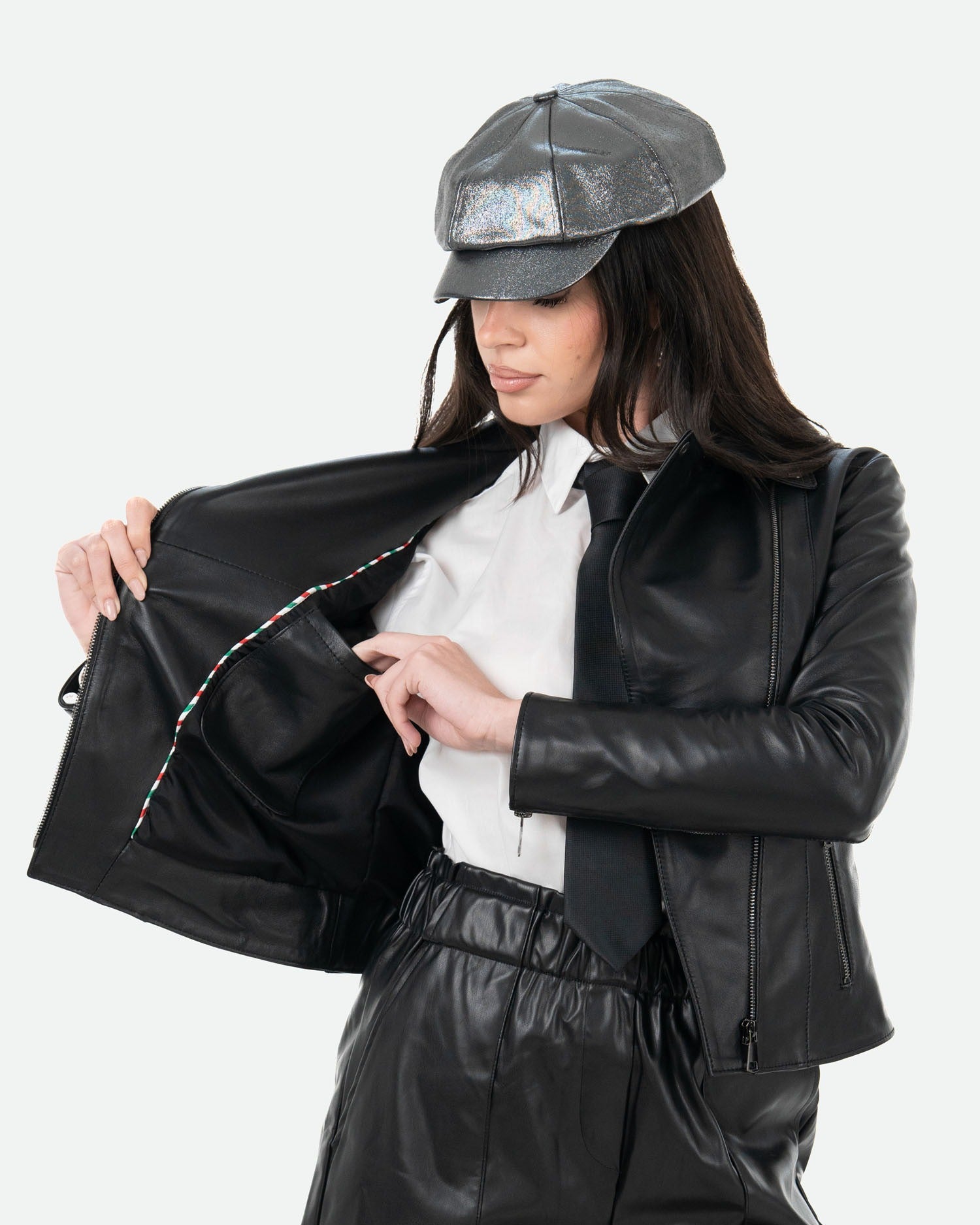 Women's Perfecto Lambskin Black Leather Biker Jacket