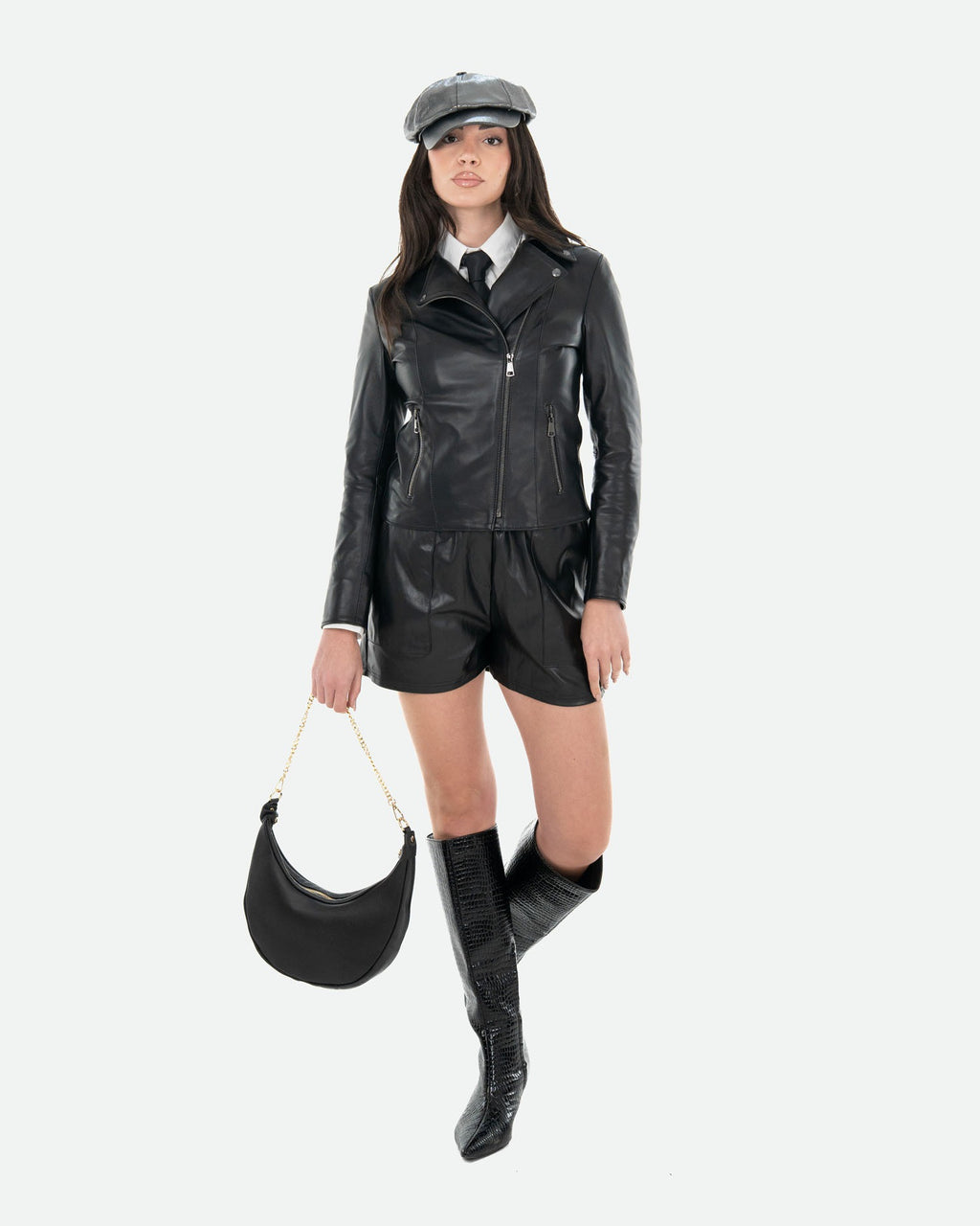 Women's Perfecto Lambskin Black Leather Biker Jacket