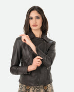 Women's Perfecto Lambskin Dark Brown Leather Biker Jacket