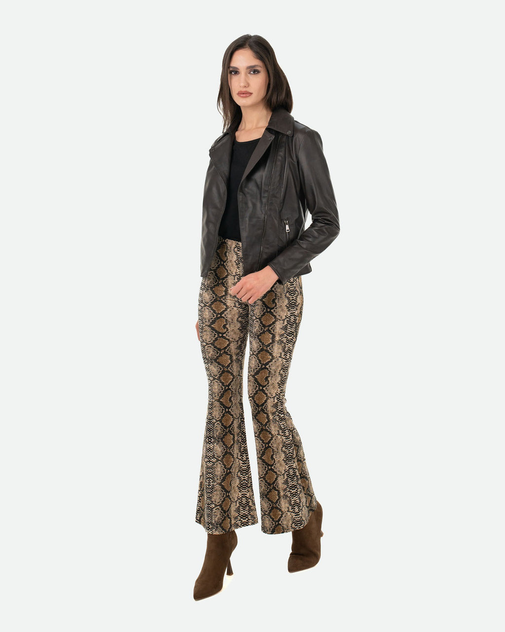 Women's Perfecto Lambskin Dark Brown Leather Biker Jacket