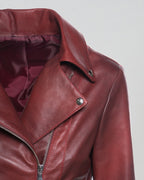 Women's Perfecto Lambskin Red Leather Biker Jacket