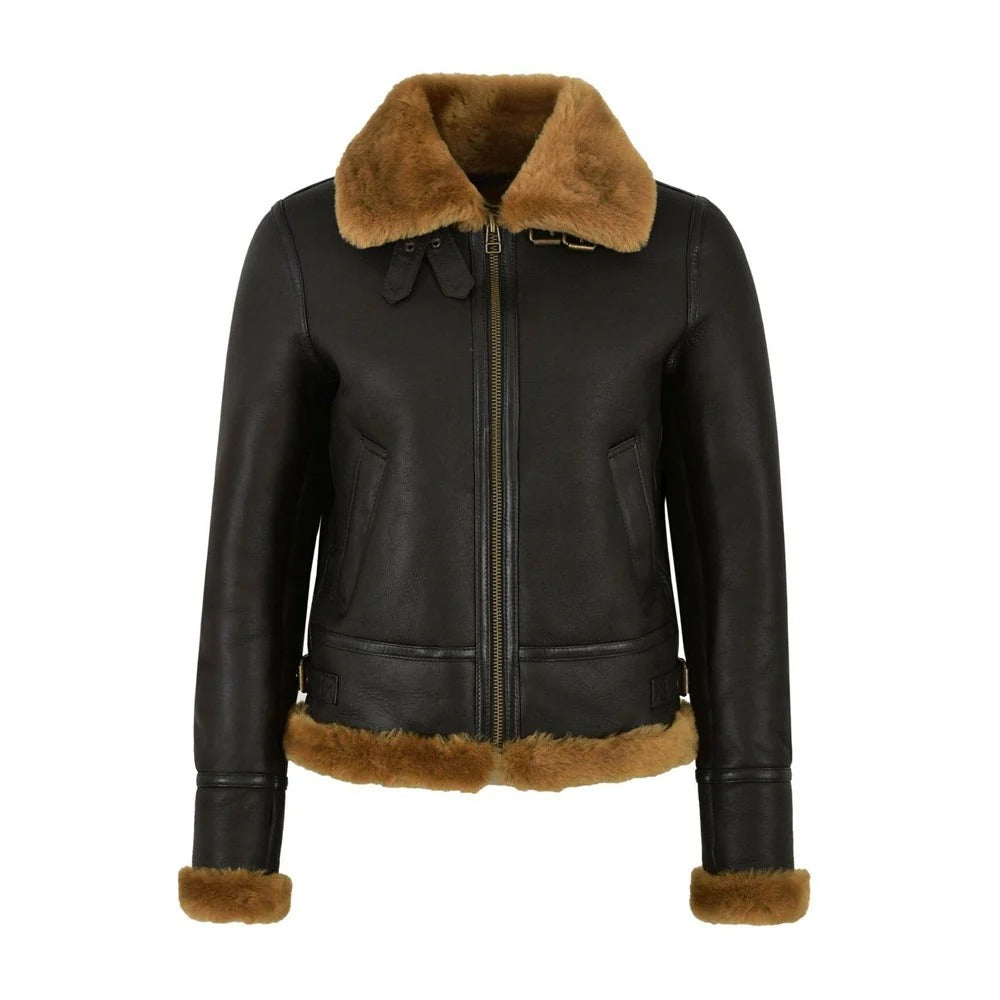 Women's RAF B-3 Sheepskin Shearling Aviator Jacket