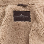 Women's Relaxed Notch-Lapel Shearling Leather Coat
