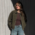 Women's Relaxed Suede Bomber Jacket