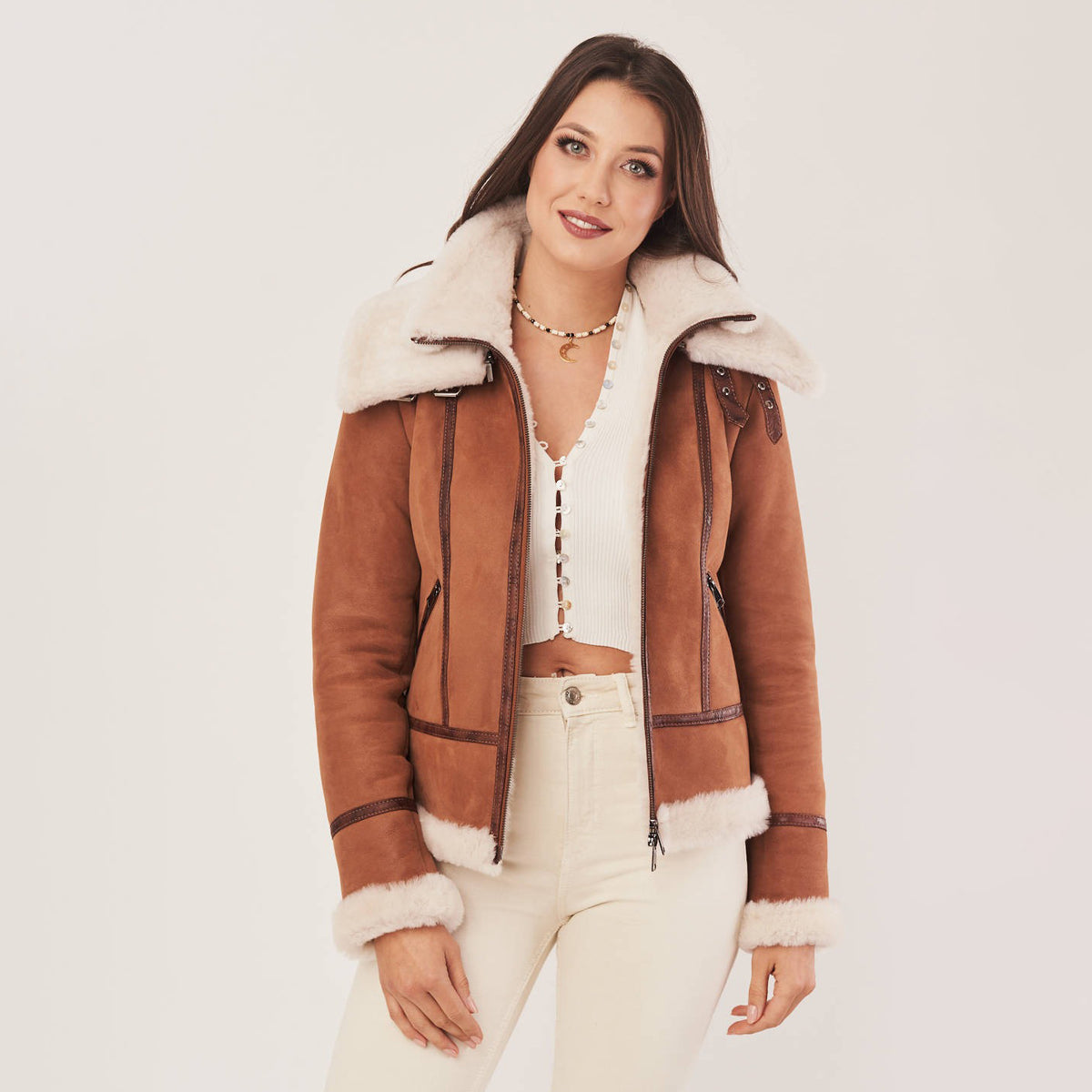 Women's Shearling Aviator Jacket