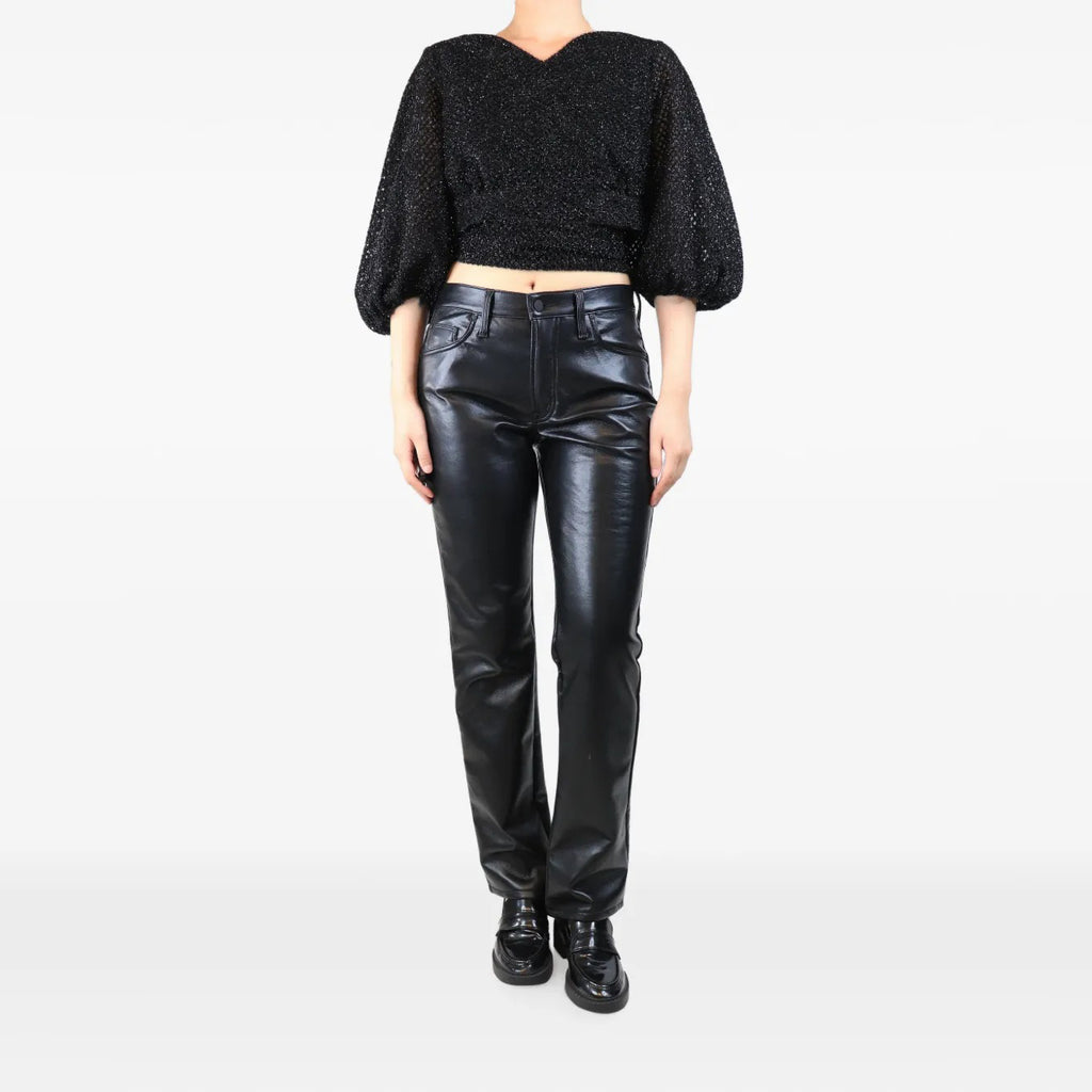 Women's Straight Leg Leather Pants