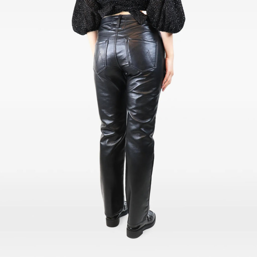 Women's Straight Leg Leather Pants