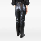 Women's Straight Leg Leather Pants