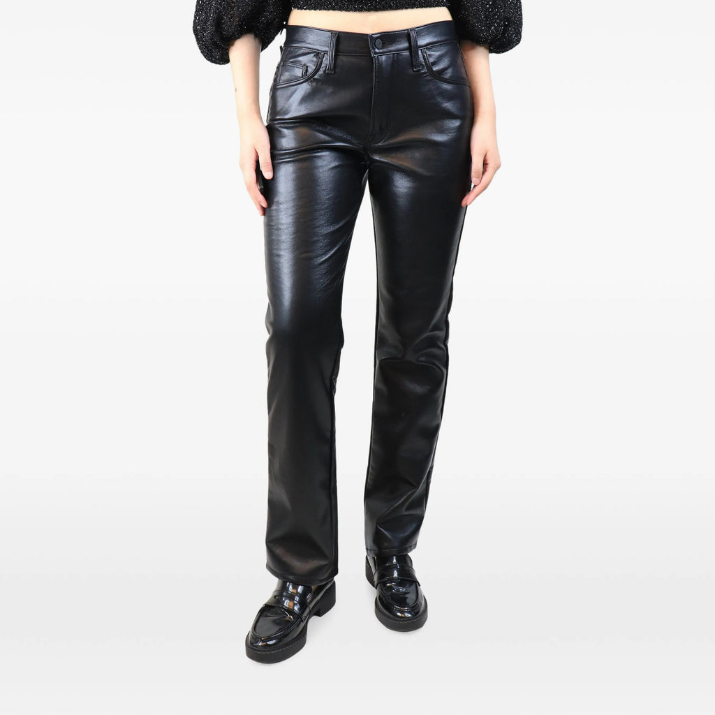 Women's Straight Leg Leather Pants