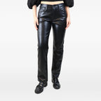 Women's Straight Leg Leather Pants